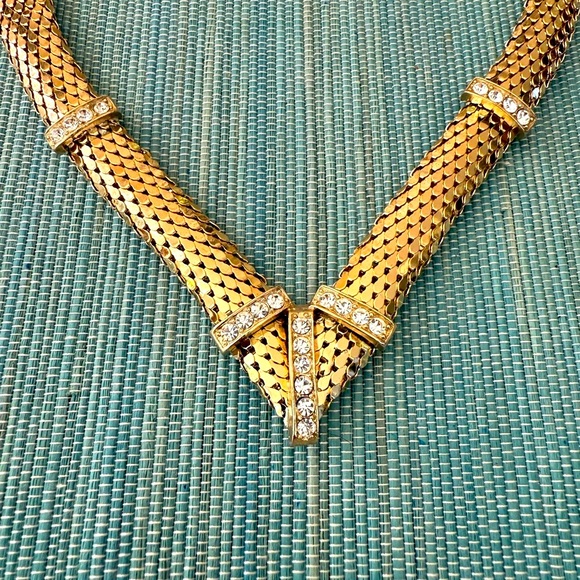 Vintage Disco necklace with faux diamond accents. Retail $priceless - Picture 2 of 3